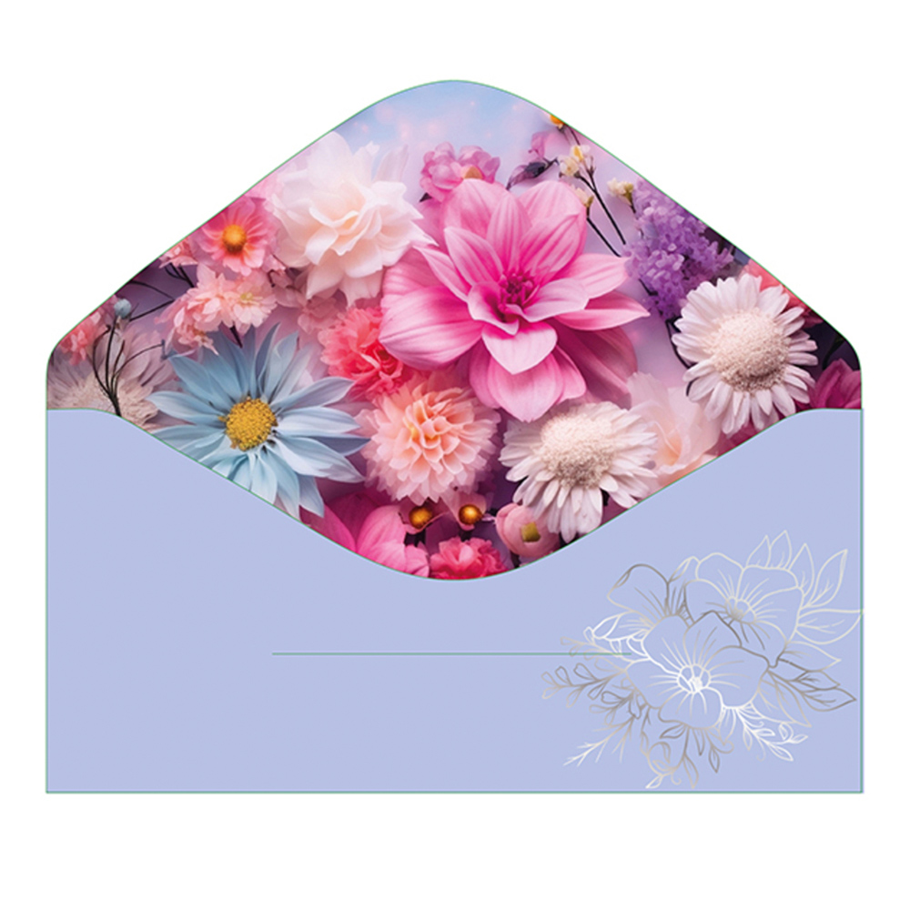 Конверт для денег ч54006к С Днем рождения, цвет: сиреневый