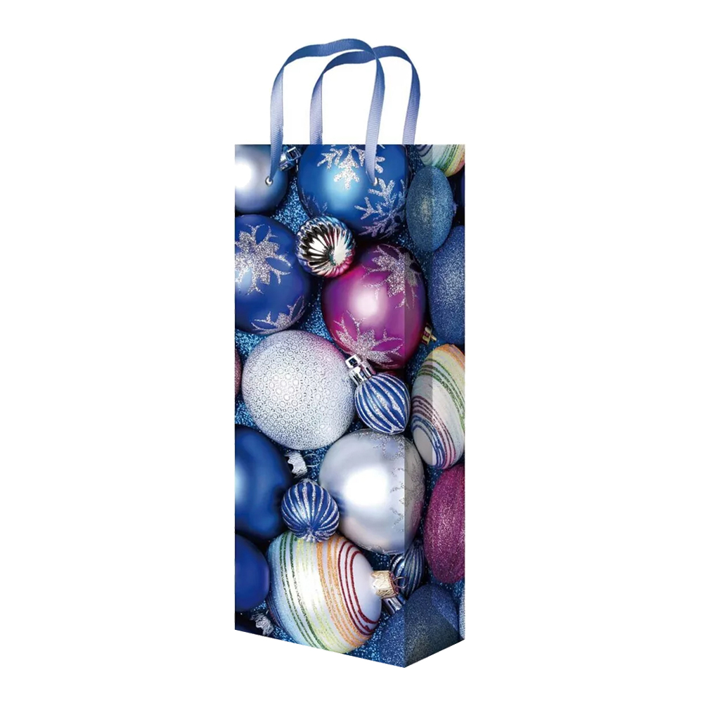 Пакет подарочный для бутылок B-427/428/429/430/431 Новогодний 12*36*8 см, микс