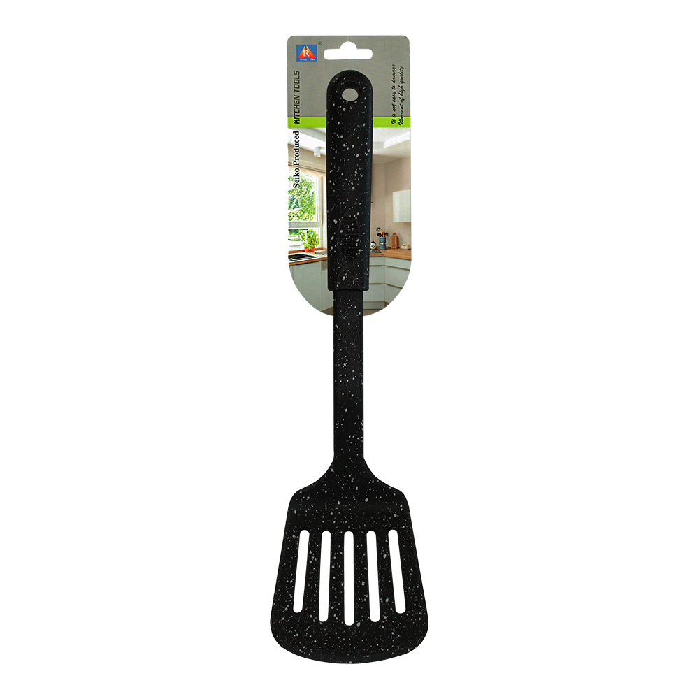 картинка Лопатка NKU-04 с прорезями, 32 см, тефлон, цвет черный 