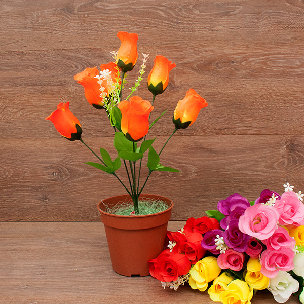 Цветы искусственные FY087 букет Роза 7 голов, 38 см