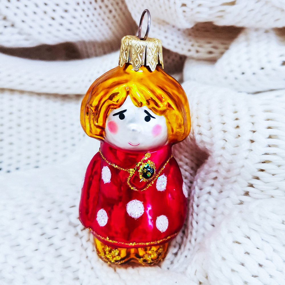 Новогодняя игрушка ФУ-442 в подарочной упаковке, Домовой, 9 см, стекло