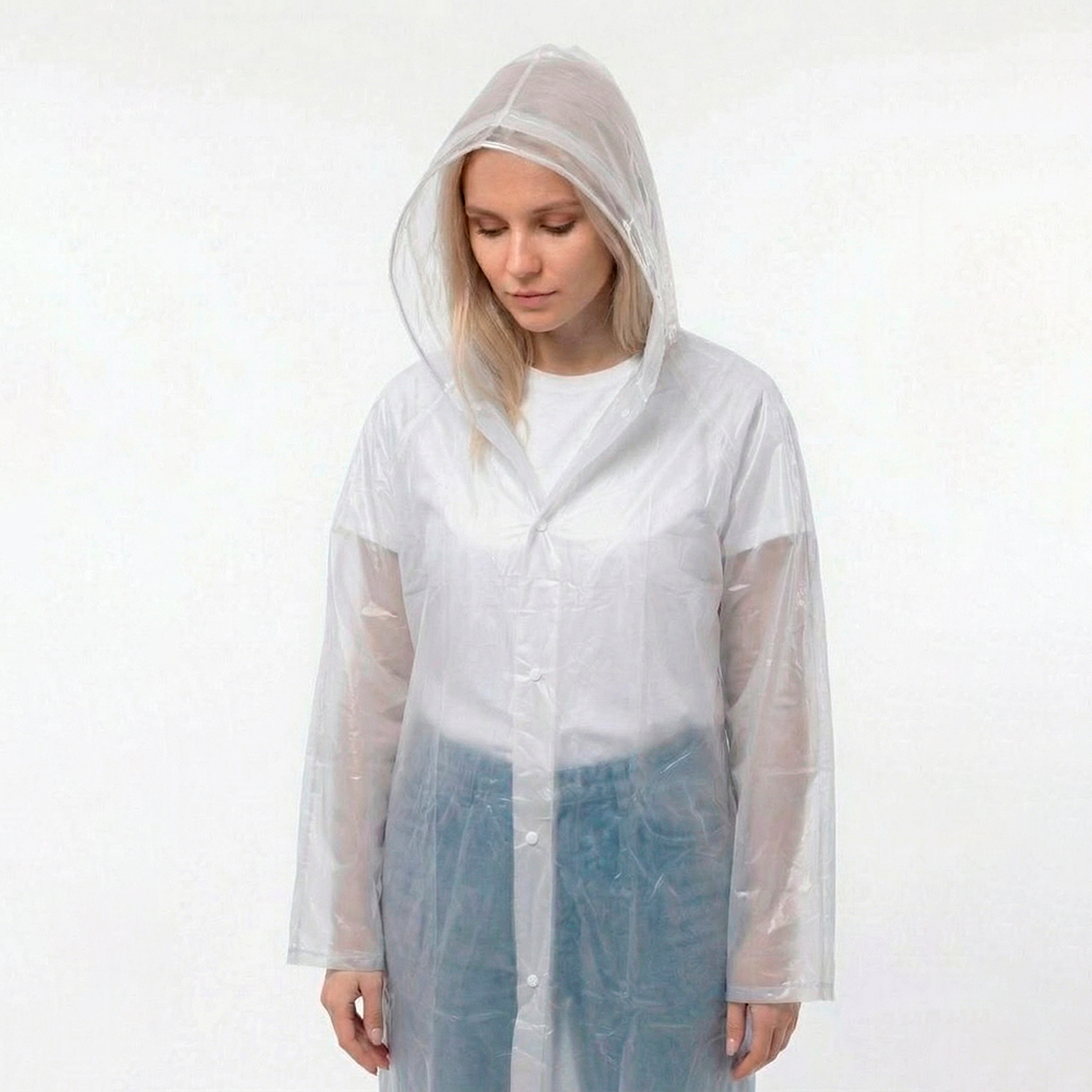 картинка Влагозащитный плащ-дождевик PD-06-1 PVC, белый 