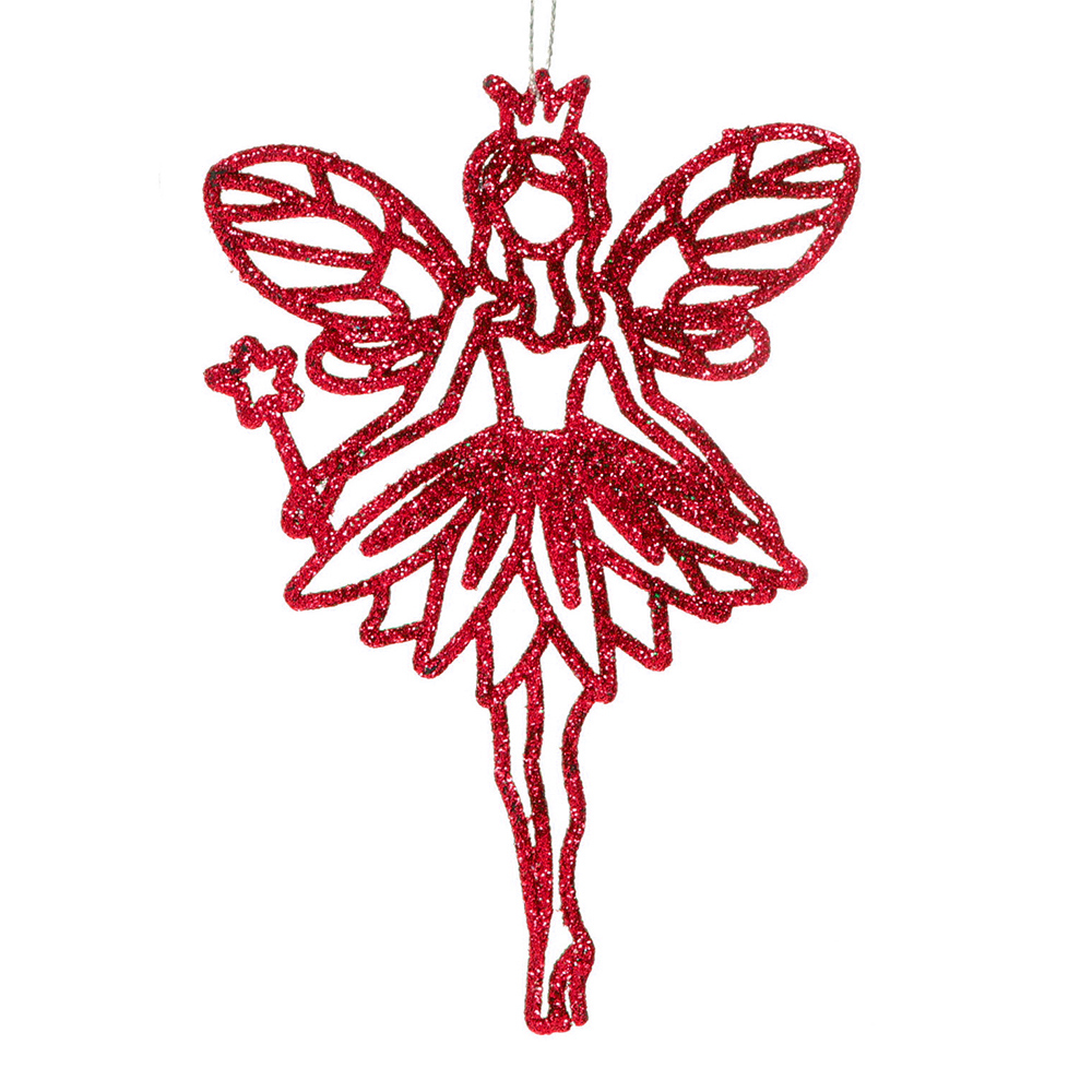 Новогоднее Украшение 916-843 Снежная фея 14 см, красный, 2 шт