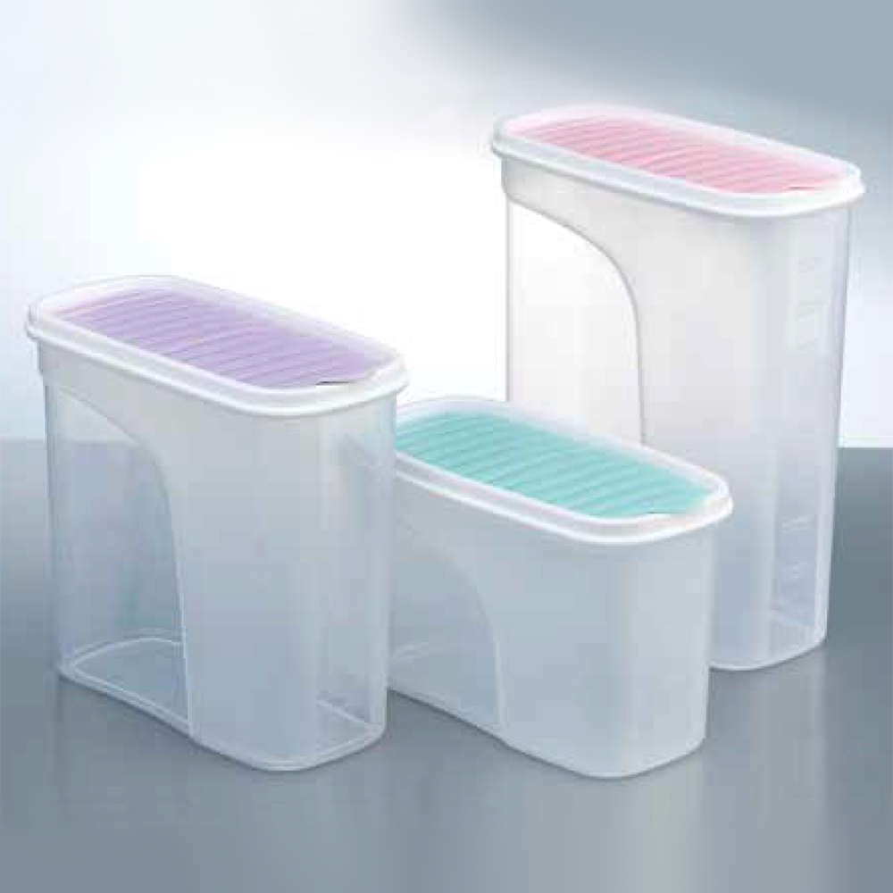 картинка Банка для сыпучих продуктов G-286 95*187*120 мм, пластик, прозрачный, 1,2 л 