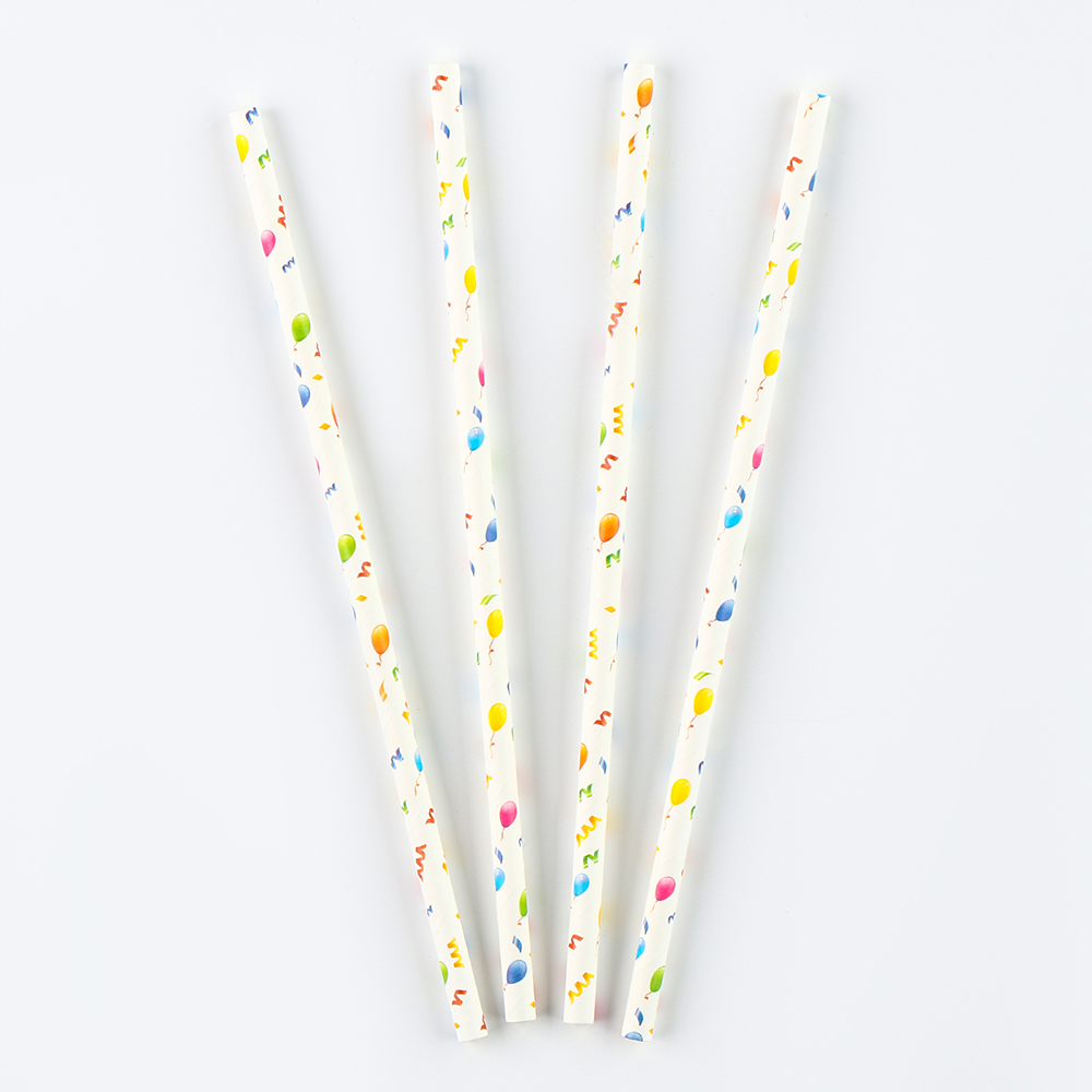 Трубочки 7145170 для коктейля Вечеринка, 12 шт, белый, разноцветный
