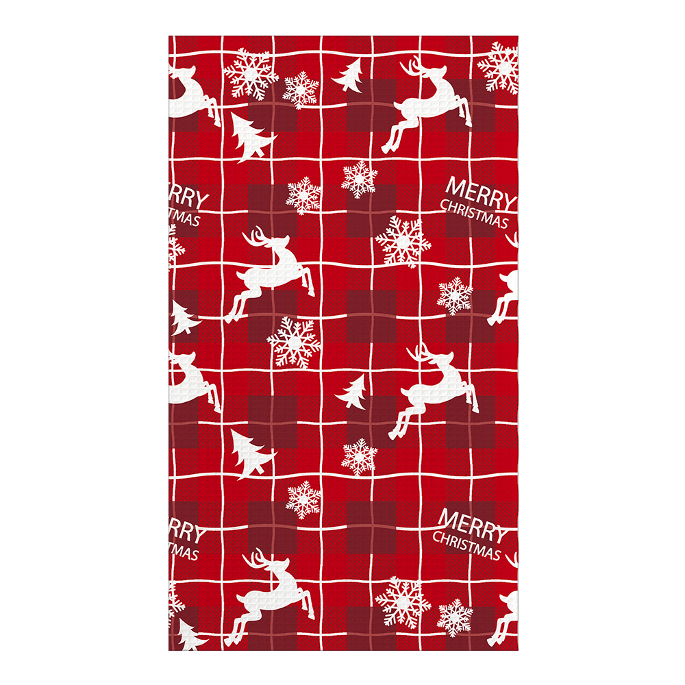 Полотенце кухонное Самойловский Текстиль 933355 Рождественские олени, вафельное, НГ 45*60 см