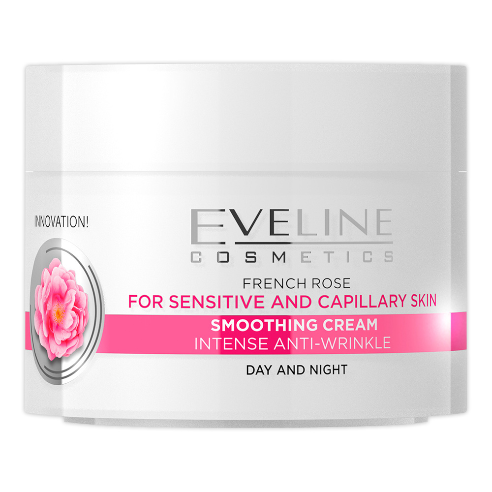 Крем для лица EVELINE Французская роза&Гиалуроновая кислота активно-омолаживающий,против морщин, 50 мл