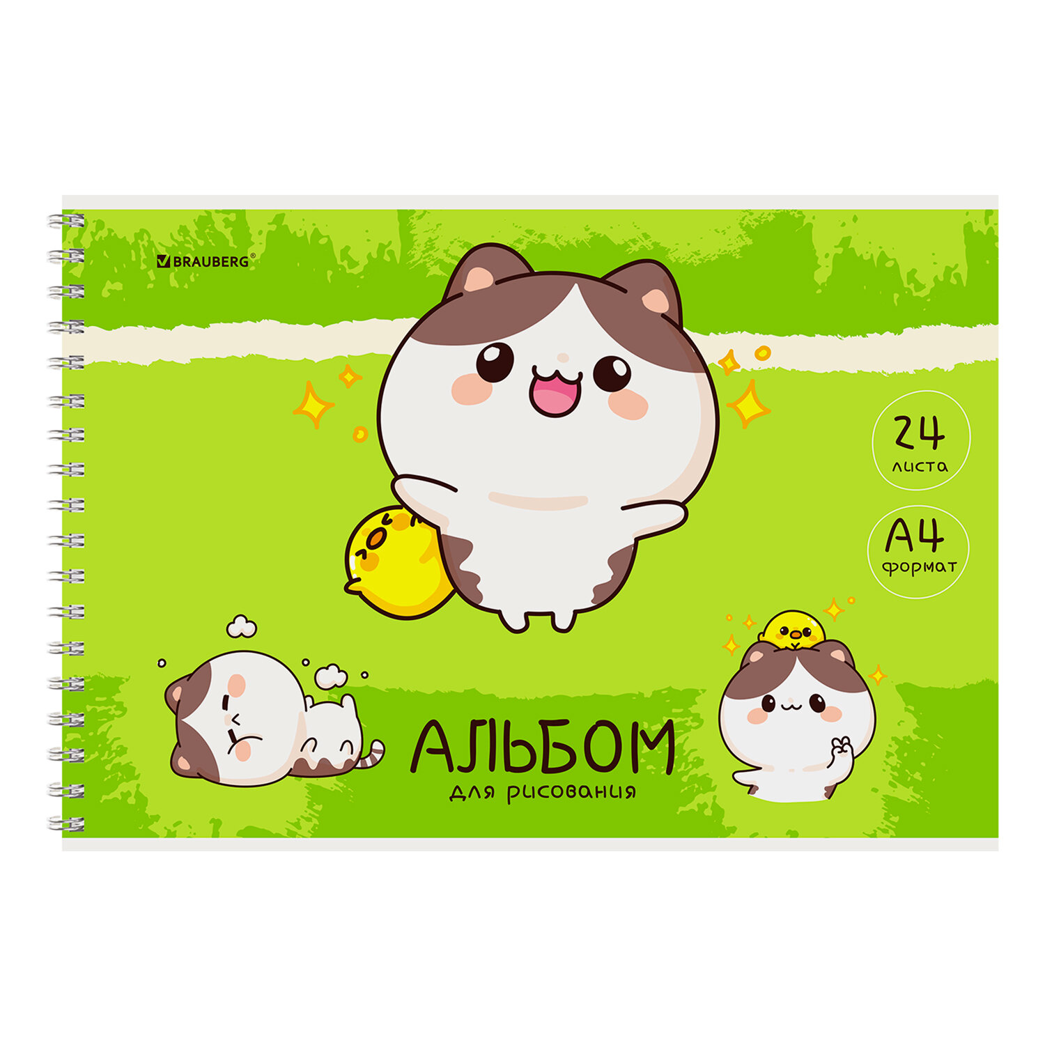 Альбом для рисования Brauberg 107108 А4, 4 дизайна Микс-1, 24 листов