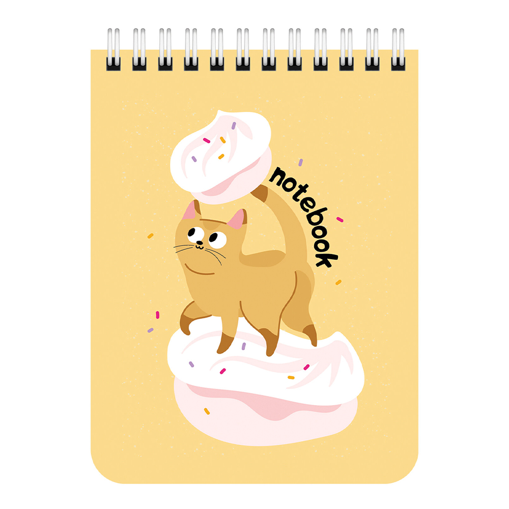 Блокнот Brauberg 114396 А6, гребень, Котики, клетка, 40 листов