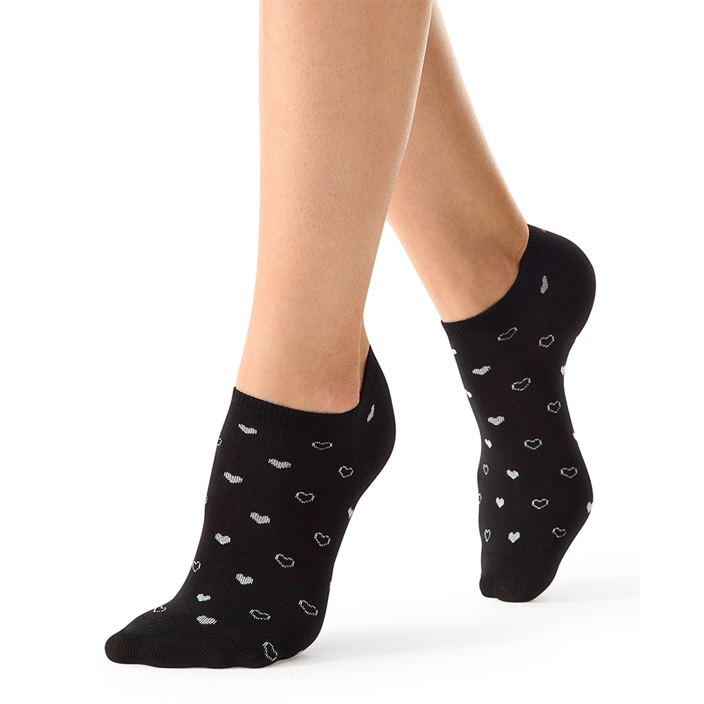 Носки женские Minimi MINI TREND 4206 укороченные с сердечками, размер 39-41, Nero