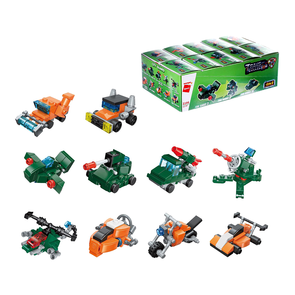 картинка Конструктор Qman 5195417 Транспорт, 10 видов, 31 - 36 деталей 