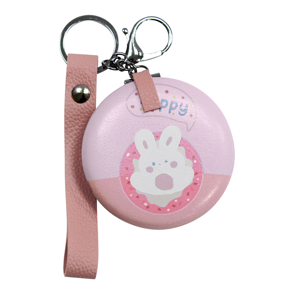 картинка Зеркало ZCDE-16 карманное, складное, с кожаным ремешком 7 см, металл, микс 