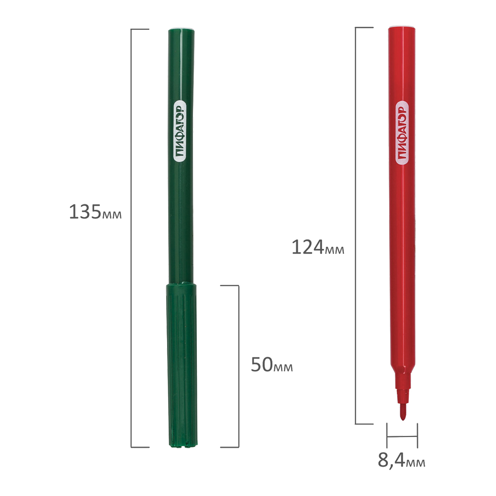 Фломастеры Пифагор 151400 Эники-Беники вентилируемый колпачок, 6 цветов