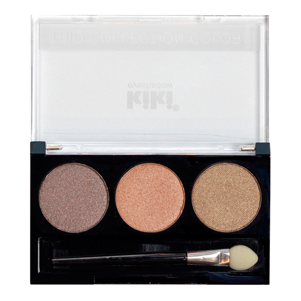 картинка Тени для век Kiki Trio Collection Color палетка 3 оттенка, латте, капучино, кофейные, тон 104 