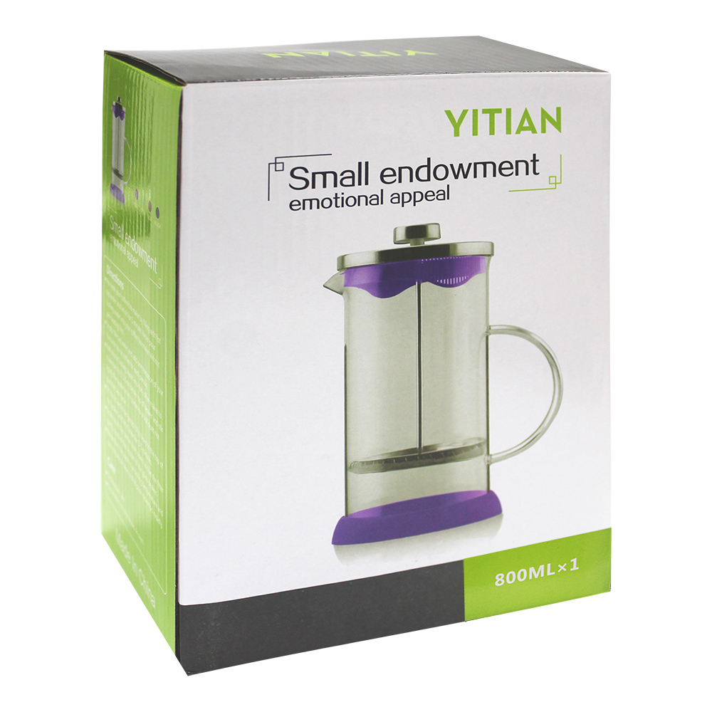 Чайник-пресс CHFP-05 цвет: бирюзовый, стекло, 0,8 мл