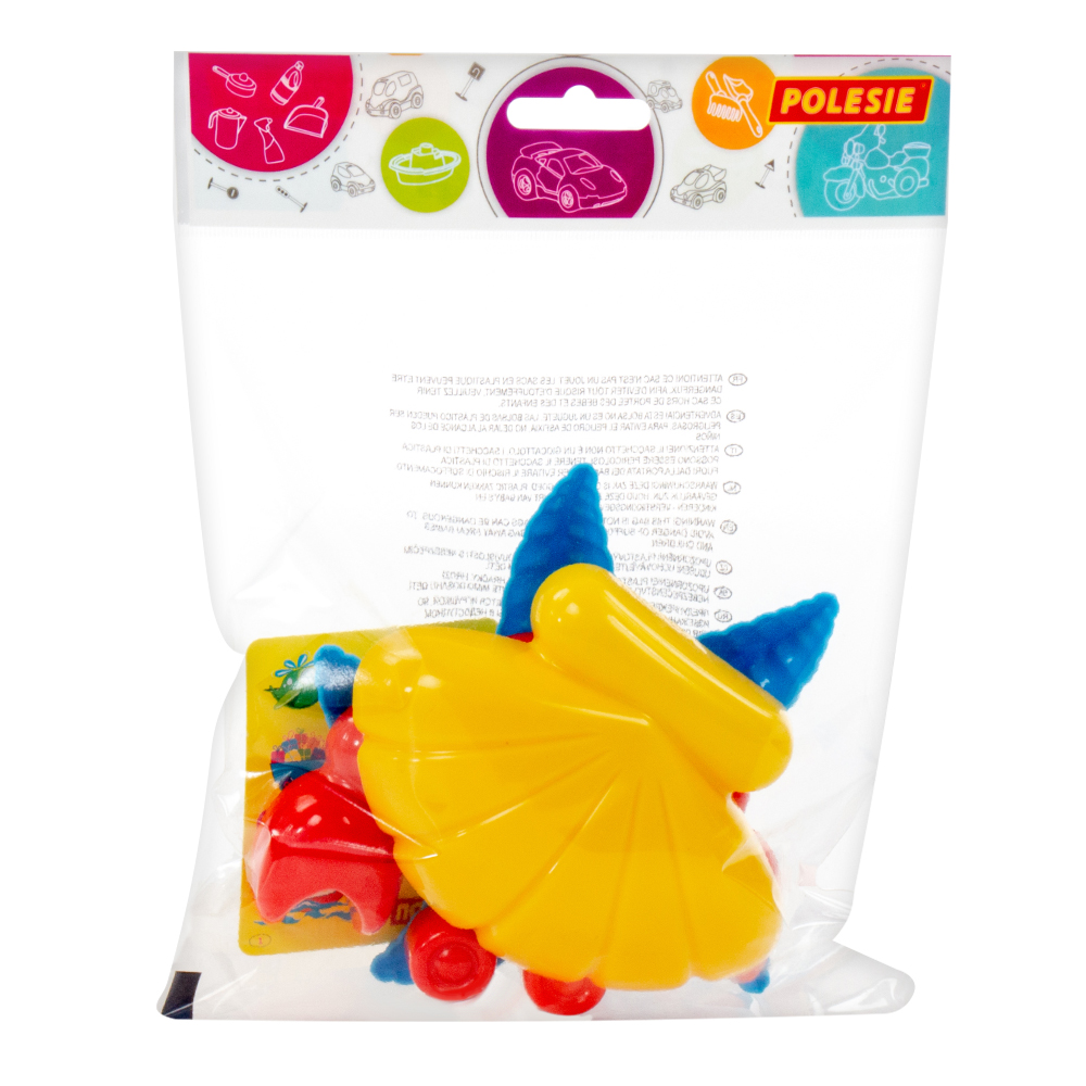 картинка Игровой набор 36544 Полесье 3 формочки для песка, (краб + звезда + ракушка), пластик, в ассортименте 