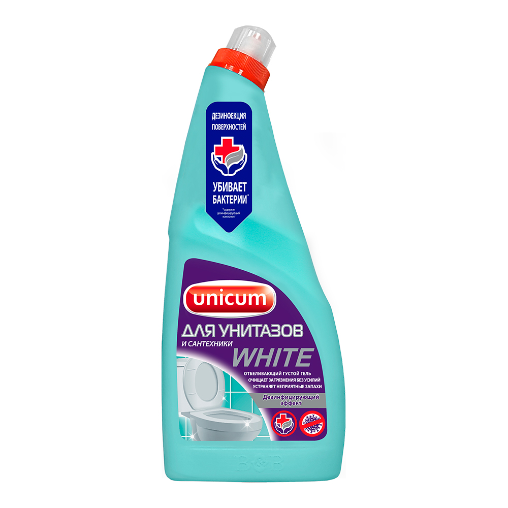 картинка Чистящее средство Unicum гель для унитаза с гипохлоритом, флакон, 750 мл 