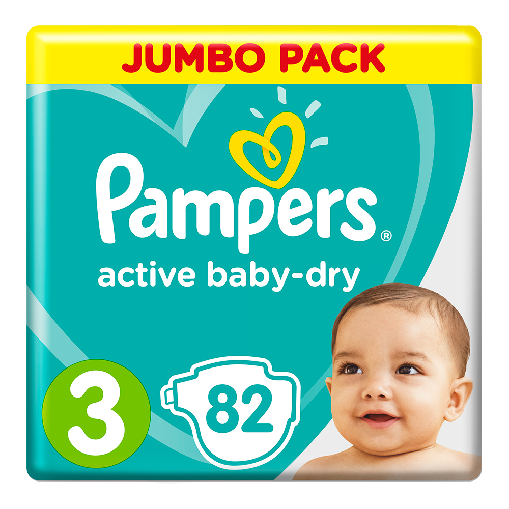 Подгузники Pampers Baby-Dry midi 6-10кг Экономичная Упаковка, 82 шт