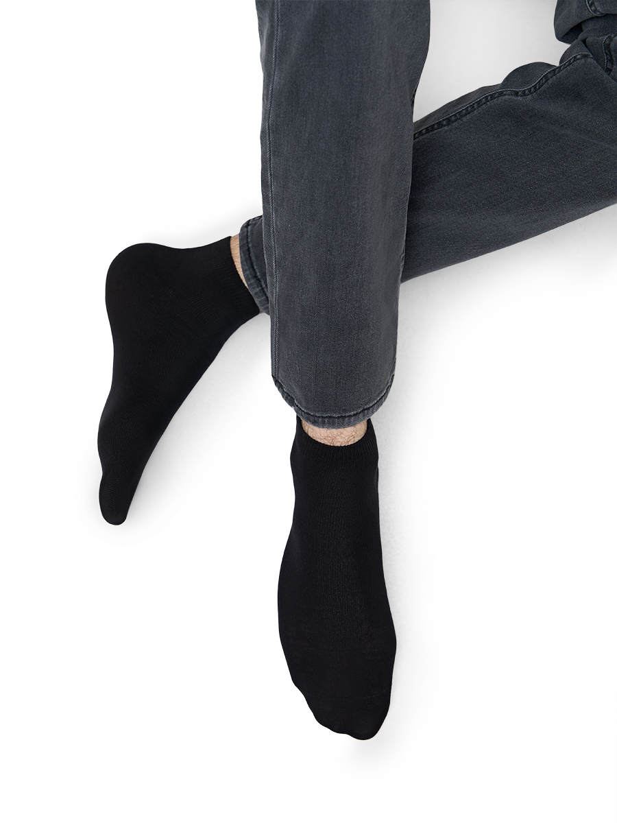 Носки мужские Omsa ECO 402 гладь укороченные, размер 45-47, Nero