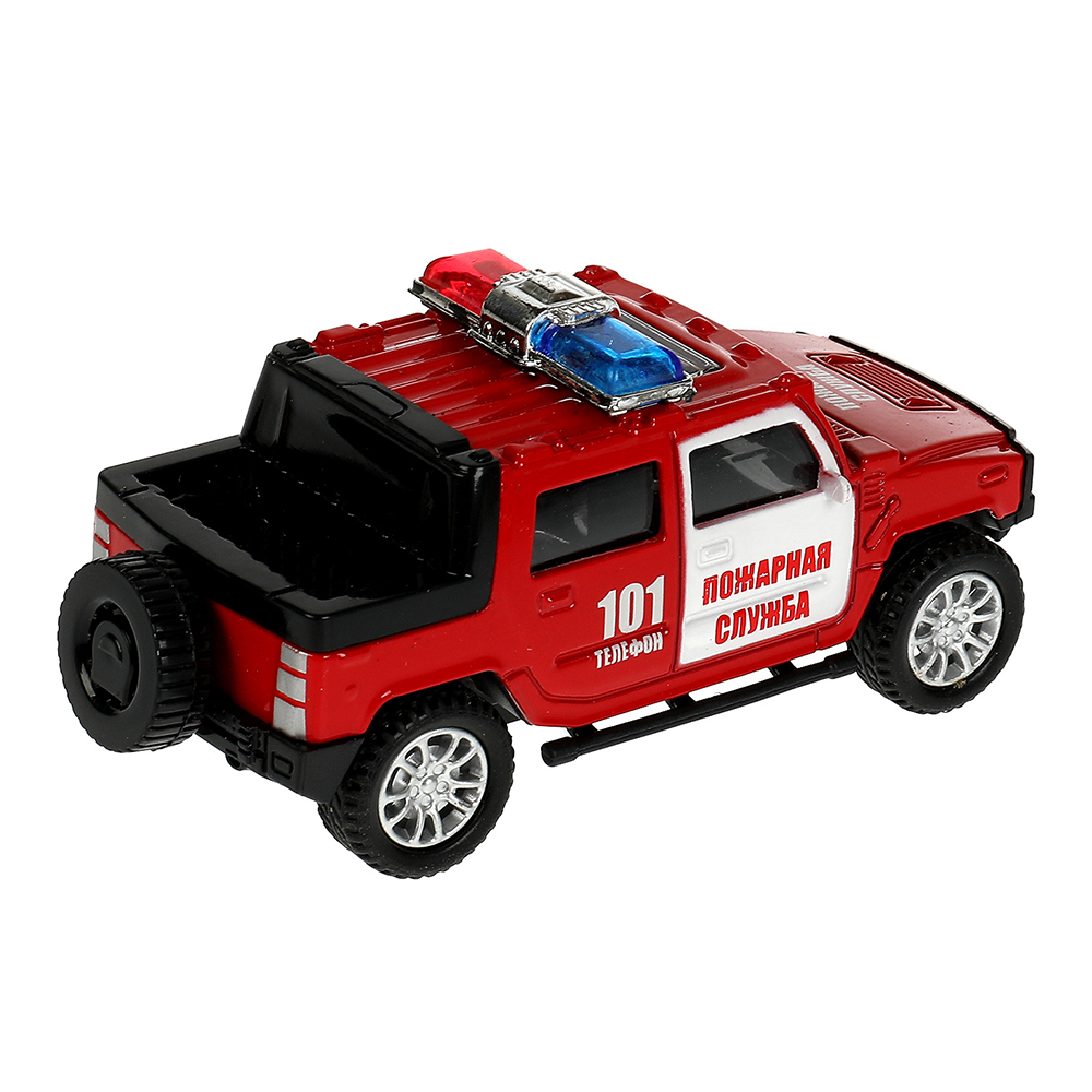 картинка Машина 1911C139-R Технопарк Внедорожник, Пожарная машина, инерционная, 11 см, металл, в ассортименте 