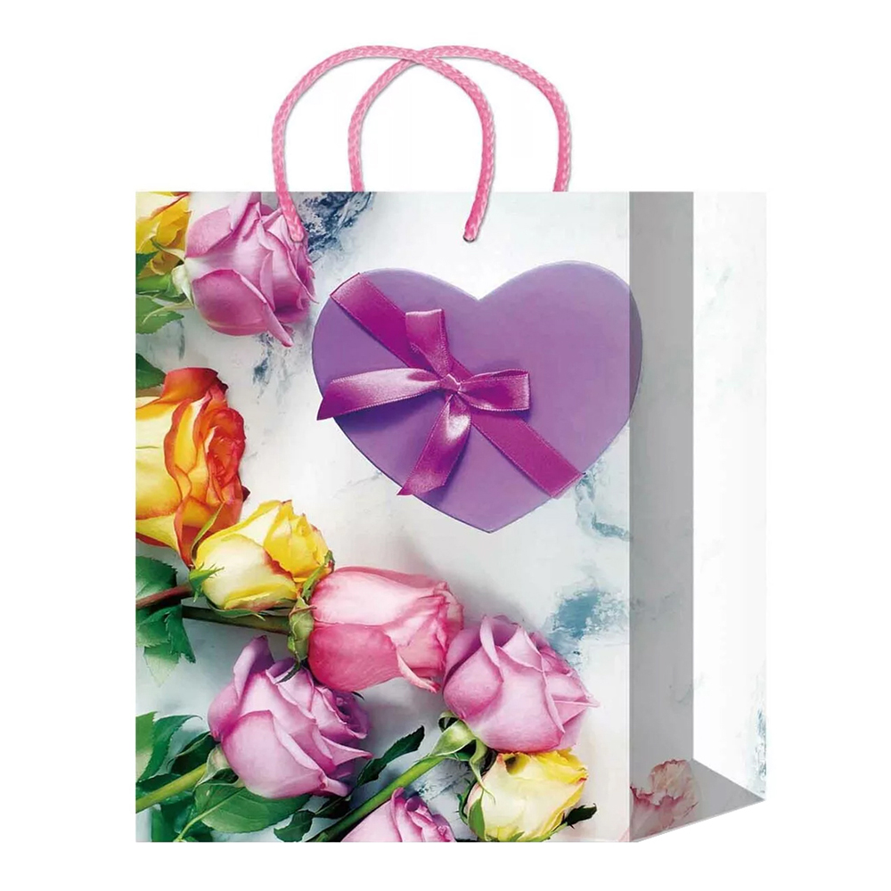 Пакет подарочный MS-621/622/623/624/625 Цветы 14*20*6,5 см, в ассортименте
