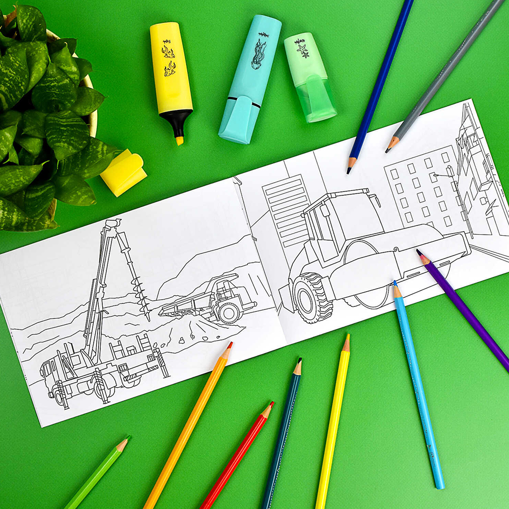 картинка Раскраска 64232 Строительная техника, А5, 210*145 мм, 8 листов 