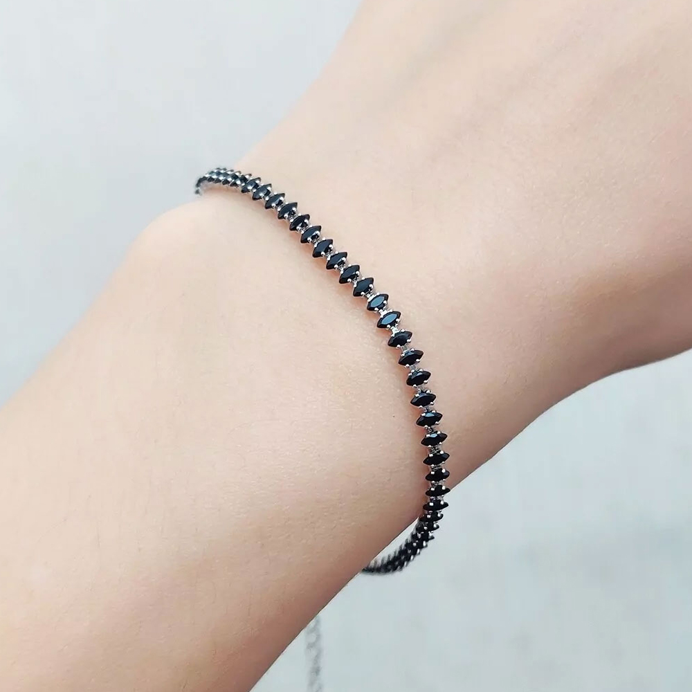 Бижутерия Браслет с цирконами,цепочка для удлинения 5см, ювелирный сплав, 17 см