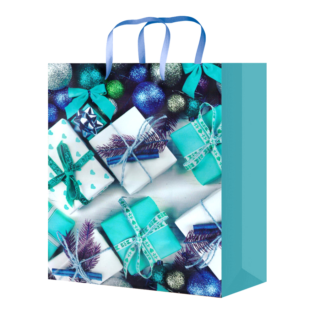 Пакет подарочный M-2366/2367/2368/2369/2370 Новогодний 18*22*10 см, микс