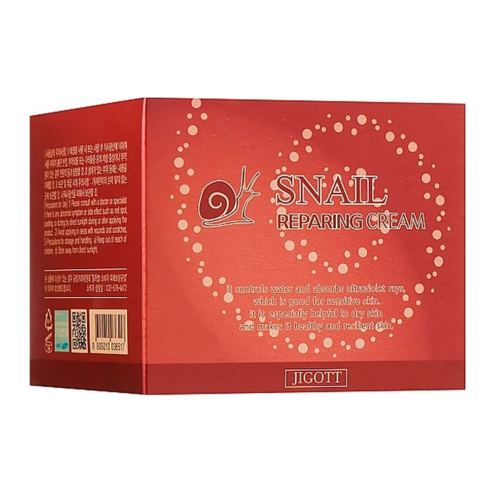 Крем-эмульсия для лица Jigott SNAIL REPARING CREAM с улиточным муцином восстанавливающий, 100 мл
