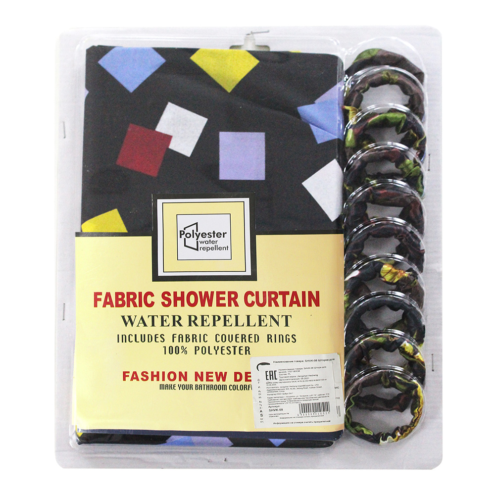 картинка Штора для ванной комнаты SHVK-09 170х180 см, черный 