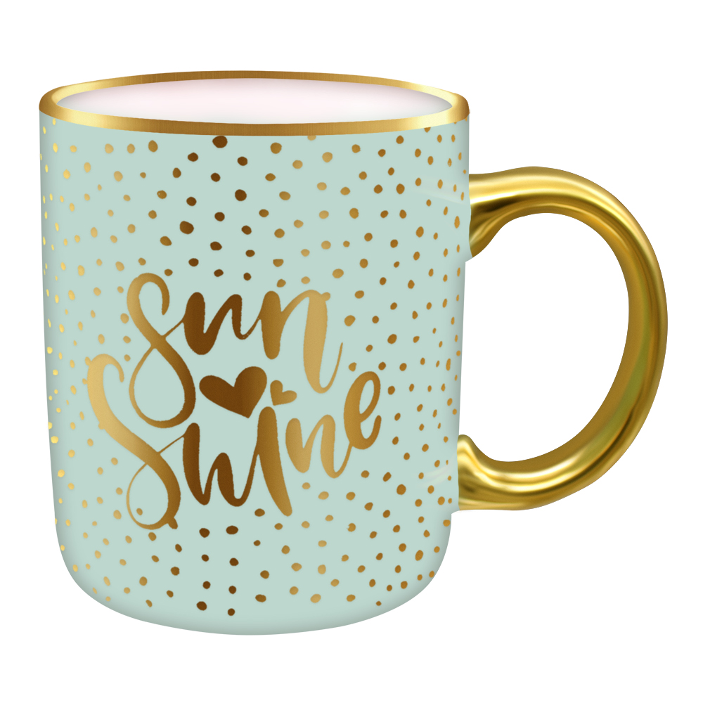 Кружка керамическая KKR-222 золото микс, в ассортименте, 330 мл