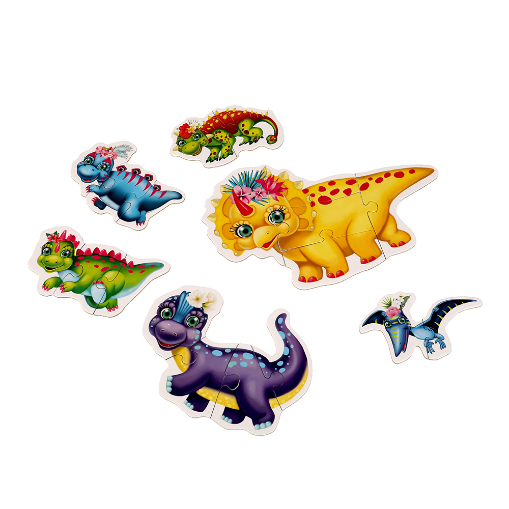 картинка Пазл Умные игры 330627 Динозаврики, макси 150*180*40 мм, 6 элементов 