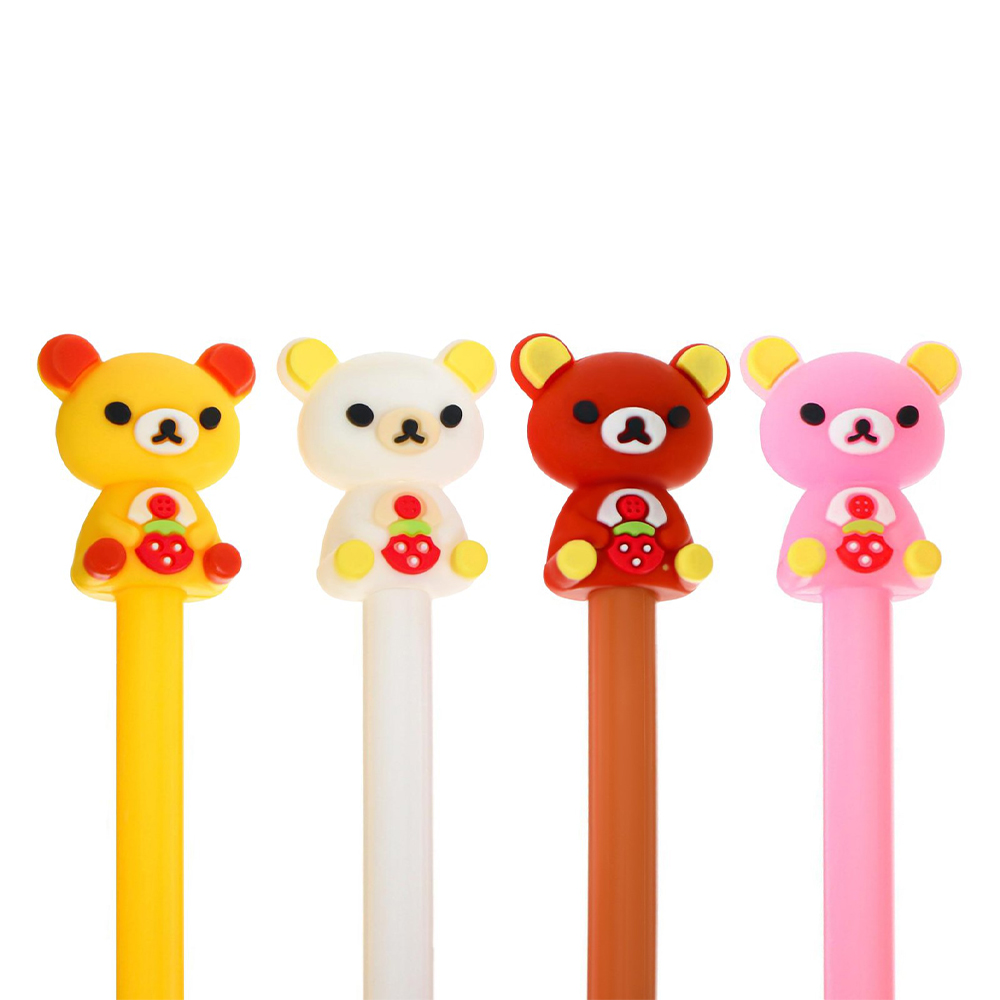 Ручка гелевая Calligrata 6771519 прикол Мишка с клубничкой, стержень черный, пластик, в ассортименте