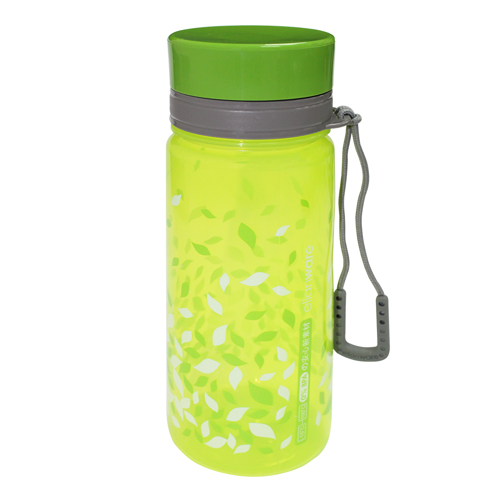 Бутылка для воды Е-545 с ремешком, пластк, цвет в ассортименте, 650 мл