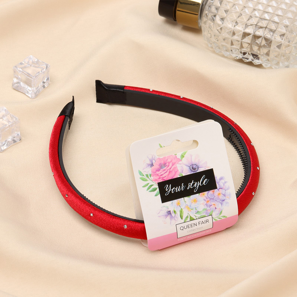 картинка Ободок для волос Queen fair10454606 Ширли, нежность, текстиль 1 см, в ассортименте 