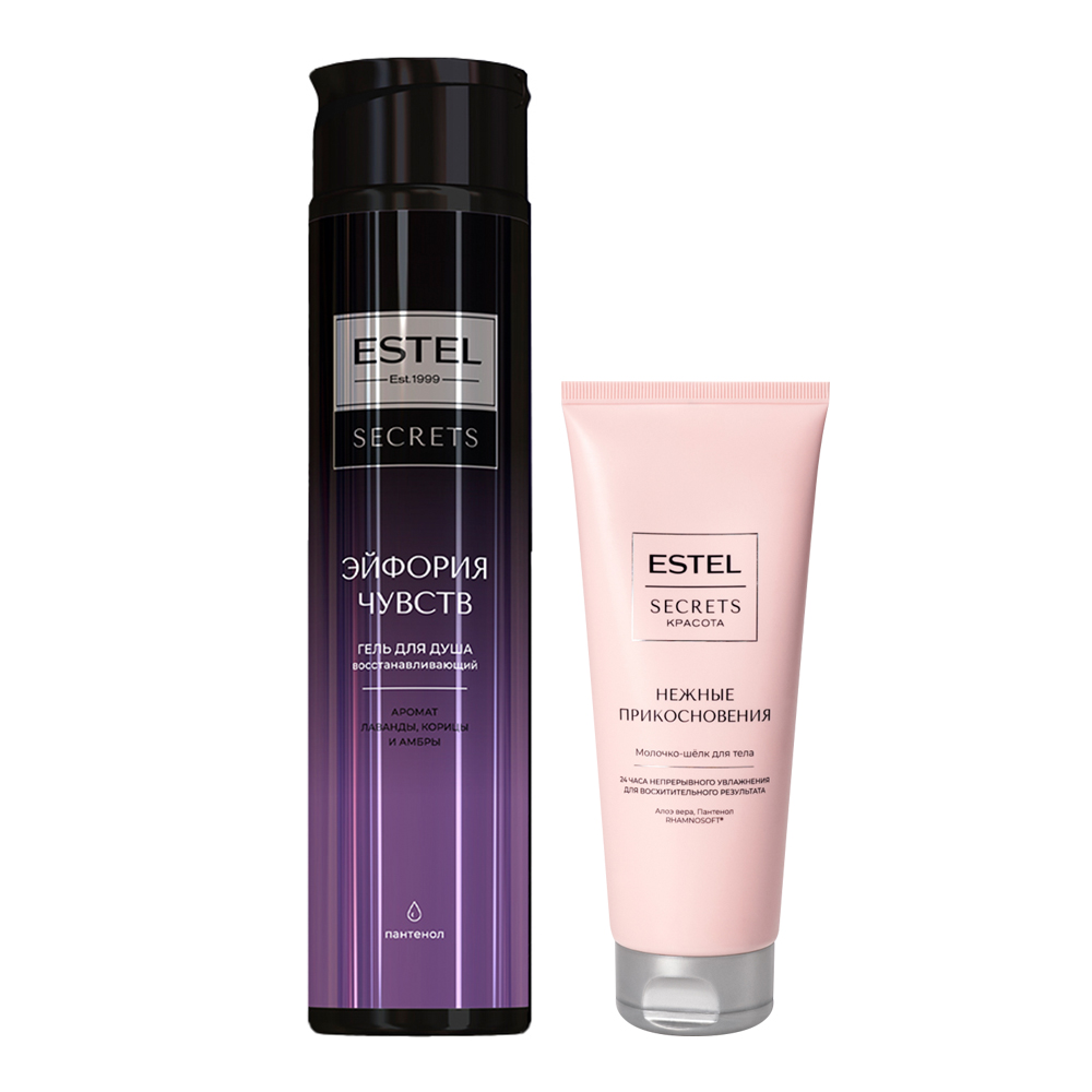 картинка Набор подарочный Estel SECRETS (гель д/д Эифория чувств 300 мл + молочко для тела Нежное прикосновение 100 мл), женский 