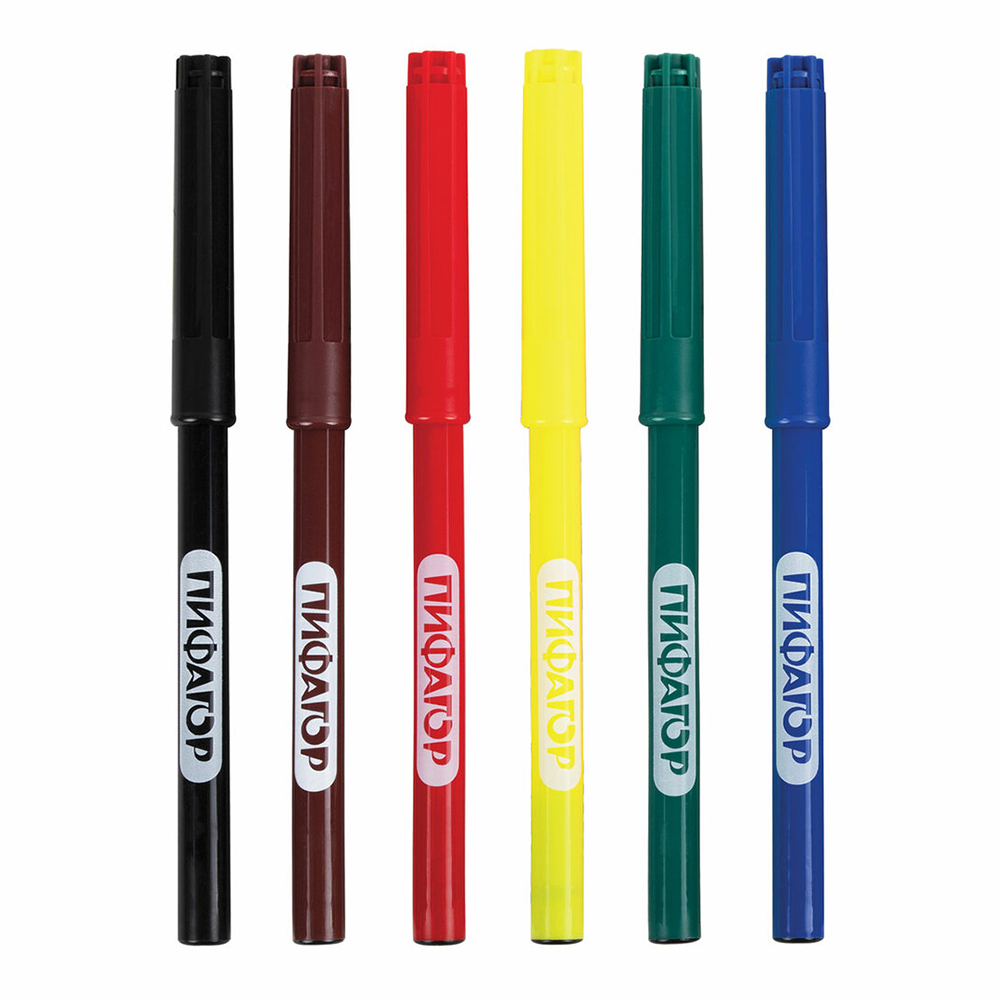 Фломастеры Пифагор 152447 Единорог, вентилируемый колпачок, 6 цветов