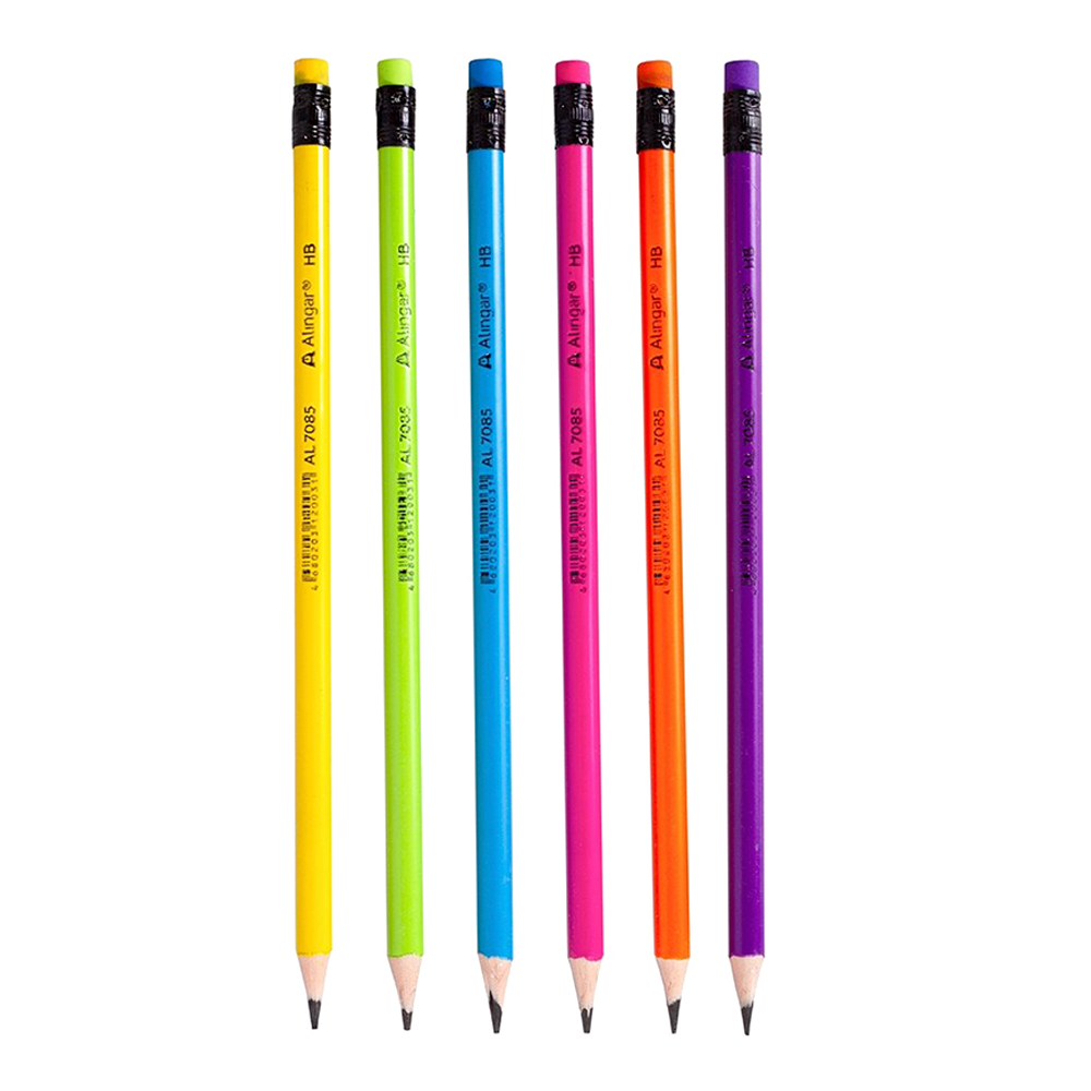 Карандаш чернографитный Alingar AL7085/AL3903 HB, пластик, с ластиком, круглый