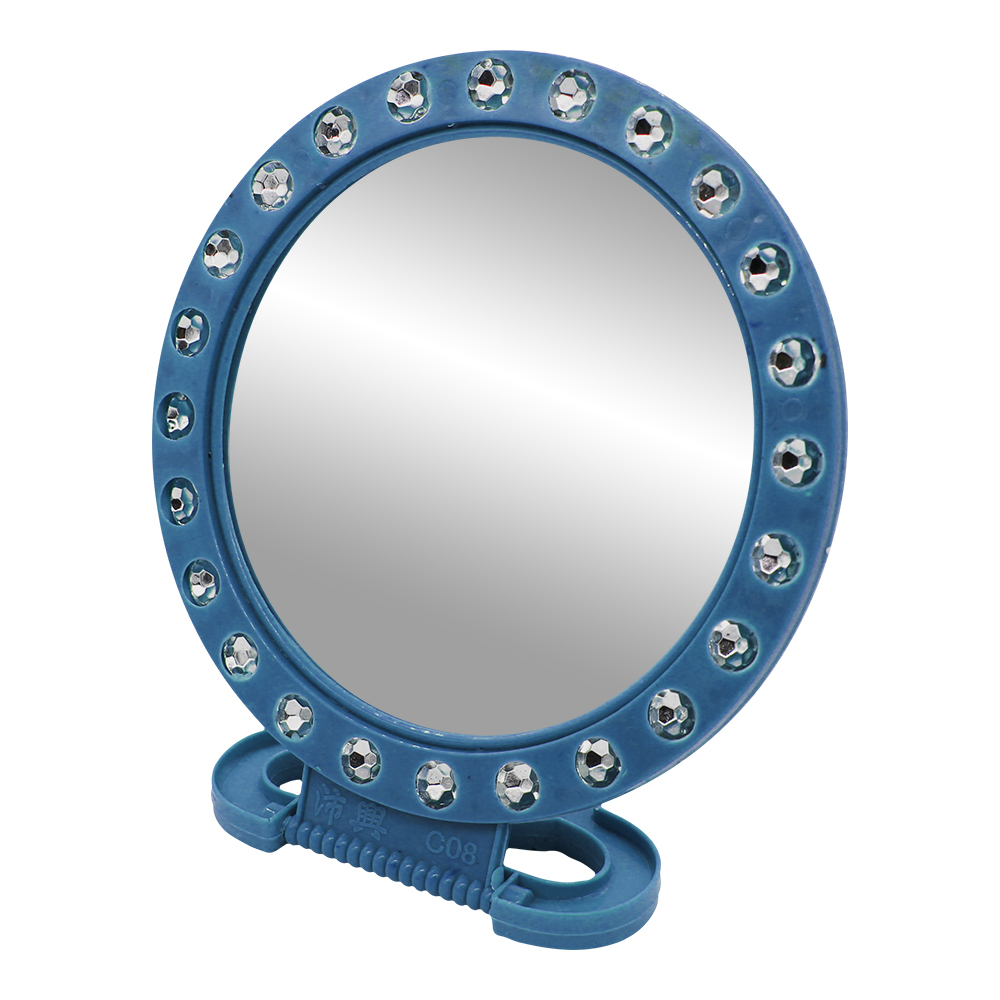 картинка Зеркало настольное круглое, 14 см, зеленое, красное, голубое 