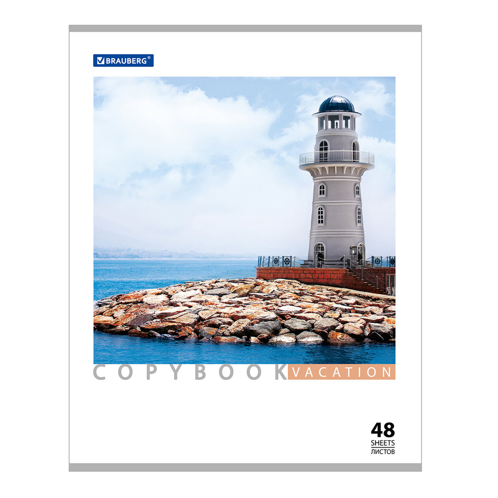 Тетрадь Brauberg 401819 клетка, обложка картон, Каникулы, 5 дизайнов, 48 листов