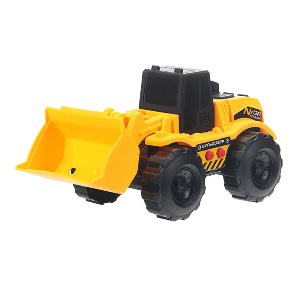 картинка Машина M524-H11258-TRACTOR-R (96) Технопарк Бульдозер, инерционная, свет-звук, 16,5 см, пластик 