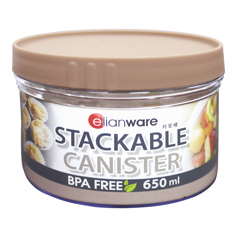 картинка Банка для сыпучих продуктов E-416, пластик, микс, 0,65 л 