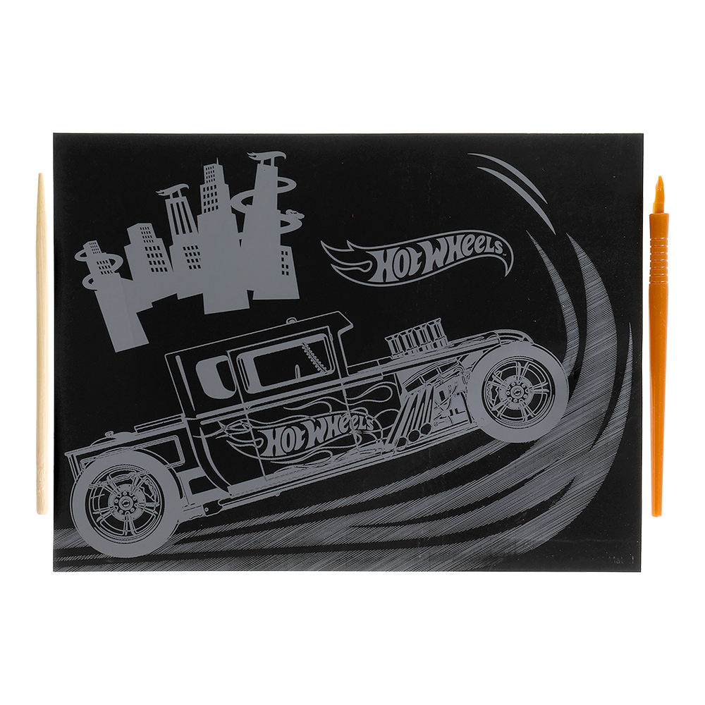 картинка Гравюра SCRATCHART-CLR-HW1 MultiArt цветная, Хот Вилс, 18*24 см 