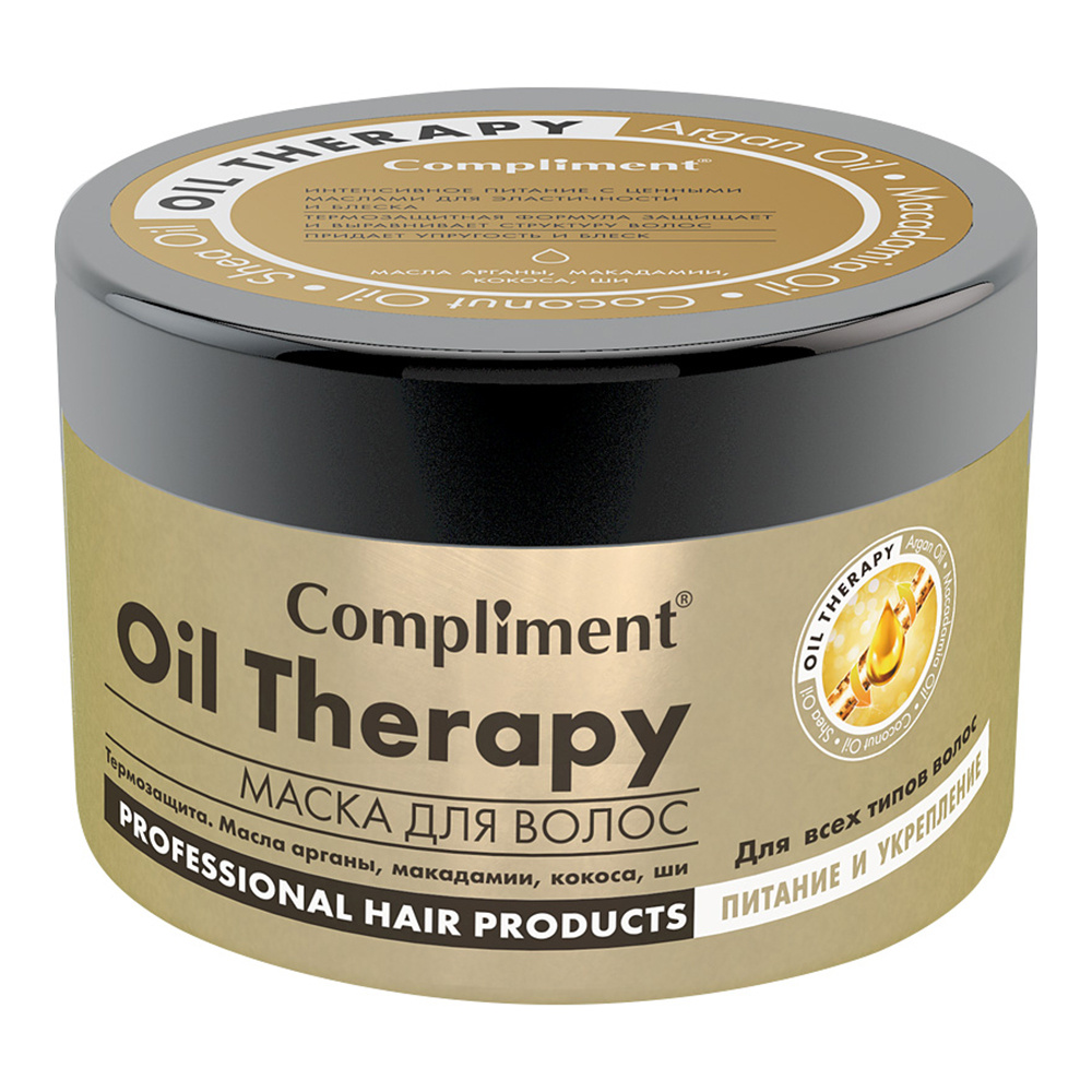 картинка Маска для волос Compliment Oil Therapy для всех типов волос Питание и укрепление, 500 мл 