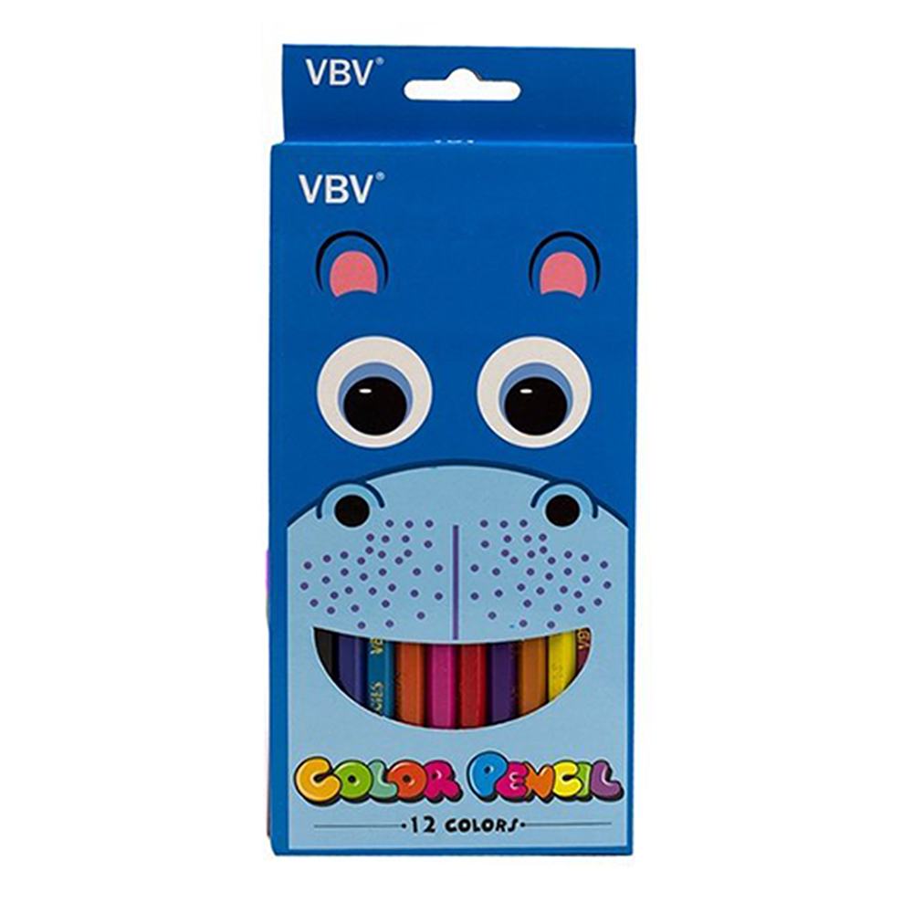 Карандаши цветные Yalong V530080-12 Веселые зверята, 12 цветов