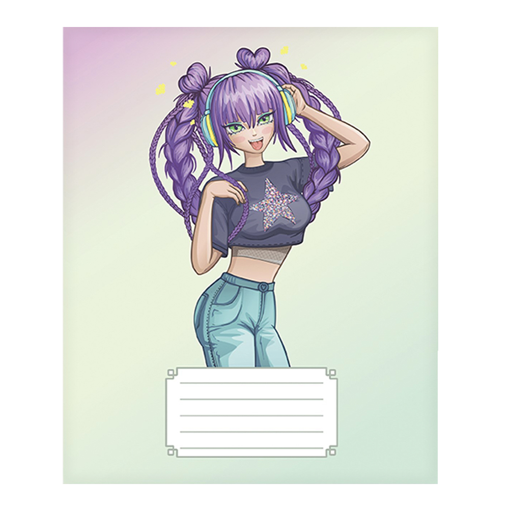 Тетрадь Calligrata 7770480 линия, Аниме 07, 5 дизайнов, 24 листа