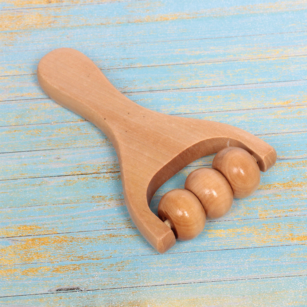 картинка Массажер 213-057 роликовый деревянный, Каток- Расслабление, в ассортименте 
