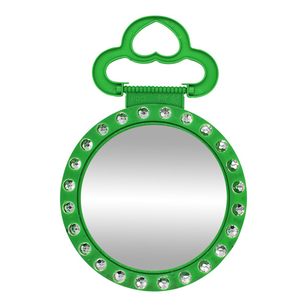 картинка Зеркало настольное круглое, 14 см, зеленое, красное, голубое 