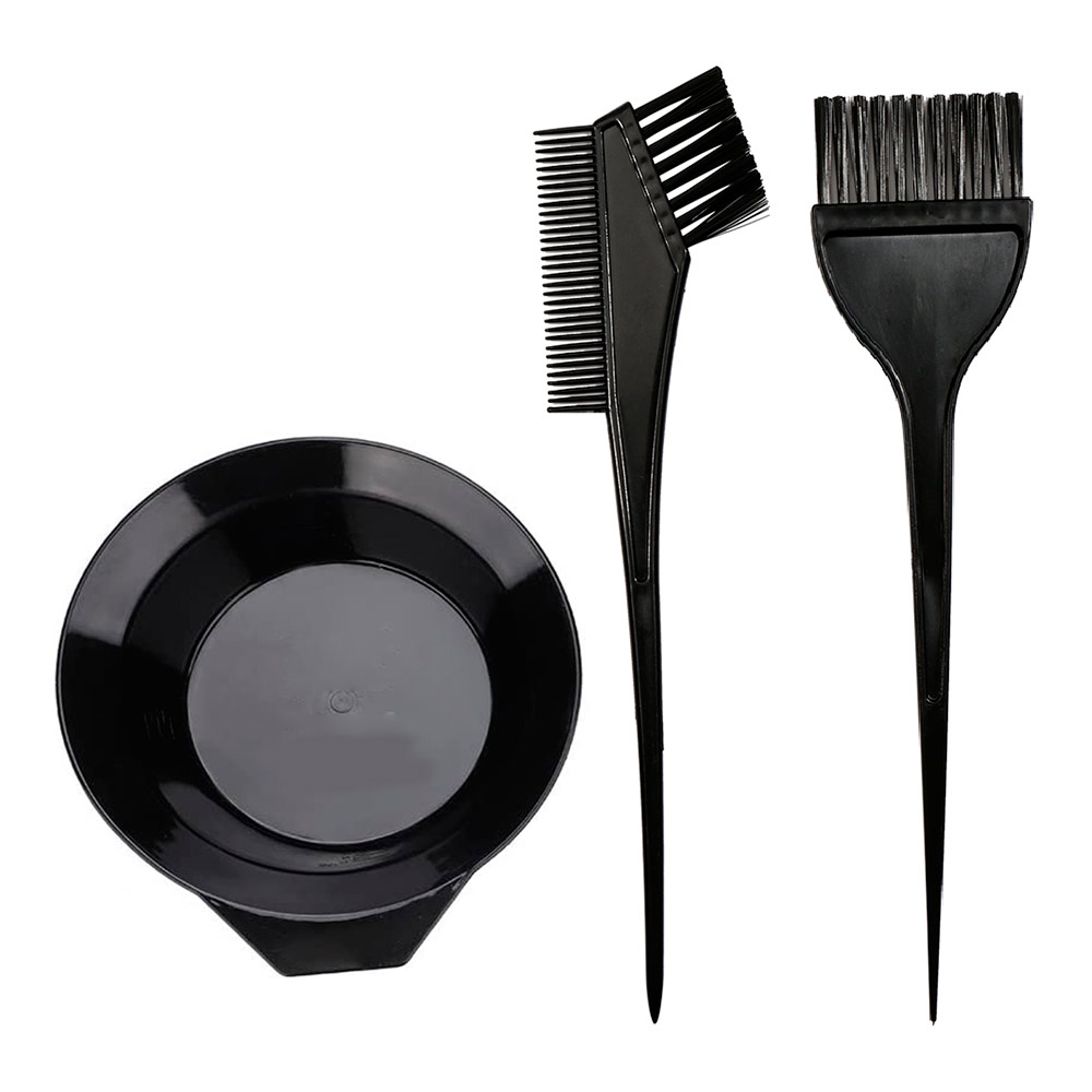 картинка Набор для окрашивания волос NOK-02 3 предмета (чашка, кисть, расческа ), черный 