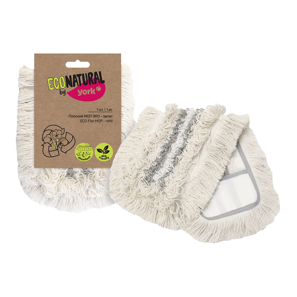 Насадка для швабры York 081680 Eco Natural, 52*22 см, микрофибра, хлопок